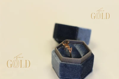 Cuarzo rutilado negro oro rosa 14k vintage boda Art Deco | oro brillante | Foto 1 de 3