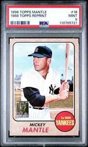 1996 Topps - Mickey Mantle Commemorative Reprints 1967 Topps #18 PSA 9 MINT! - Picture 1 of 4