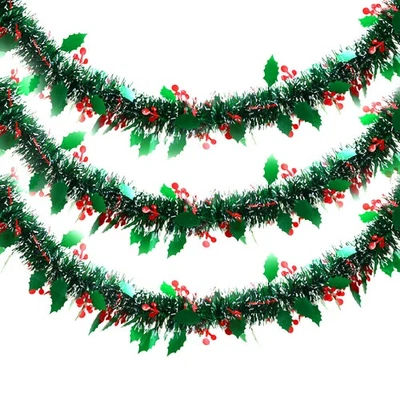 4/6/8M Thick Snow Tinsel Christmas Tree Decorations X'mas Garland Xmas Home - Image 1 of 4