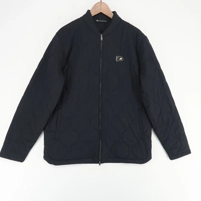 Travis Mathew Philadelphia Flyers Quilted Jacket Mens L Black NHL Hockey Bomber - Image 1 of 4
