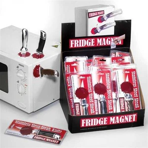 Magneti per frigo "PSYCHO" - manico di coltello e schizzo di sangue - magnete - Picture 1 of 1