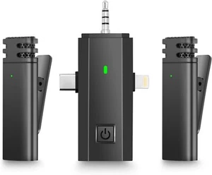 XSpecial 3 in 1 Wireless Lavalier Microphone for Professional Lapel Clip-on Mini