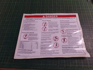 GENUINE GENIE PARTS 97888A RUNABOUT GENERAL SAFETY DECAL ASSEMBLY, 97888, N.O.S - Picture 1 of 4