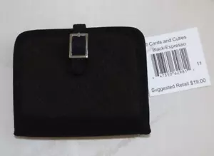 VERA BRADLEY - Cards and Cuties Photo Wallet Black & Espresso Microfiber - NWT - Picture 1 of 4