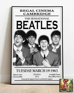 The Beatles March 19 Cambridge 1963 Tour Poster Similar To A1 - 36"x24" - Picture 1 of 2