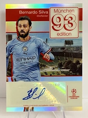 2022-23 Topps UEFA Superstars Bernardo Silva Munchen 1993 Edition Auto Man City - Image 1 of 4