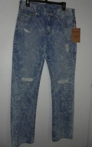 True Religion Jeans Straight Leg Flap Midnight Ripped Jeans Gr. 32 Neu mit Etikett - Bild 1 von 6