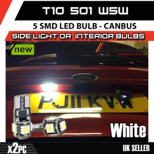 2 X ERROR FREE CANBUS 501 5 SMD LED Ford Focus Rs Sidelight Corsa Fiesta Bulbs - Picture 1 of 5