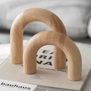 Wood Arch Decorative Objects - Neutral Home Decor for Shelves and Coffee Tables - Picture 1 of 12