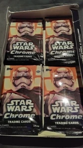 Topps Star Wars The Force Awakens Chrome Trading Cards, 15 Packs, 6 Karten/Pack = 90 - Bild 1 von 2