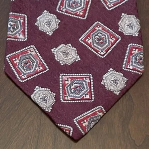 Vintage Valentino Cravatte Burgundy 100% Silk Men’s Neck Tie Made In Italy - Picture 1 of 9