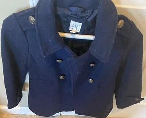 GAP Kids Navy Pea Coat Girls Size Small 6-7 Years EUC - Picture 1 of 12