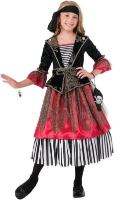Caribe Carmesí Pirata Mujer Reina Vestido Elegante Halloween De Lujo Disfraz para Niño Foto 1 de 2