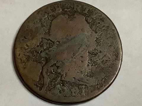 1797.  Draped Bust Large Cent 100% Copper Cover