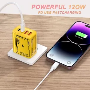 120W Super Fast Charge Wall Charger Adapter USB + Type C Universal Charger - Picture 1 of 11