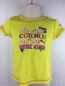 Girl's Puma Sport Lifestyle Yellow Cuteness Snap Shirt Size 24 Months