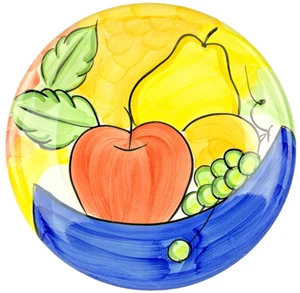 Bella Ceramica Alfresco 10 3/4" Dinner Plate Hand-Painted VTG. Fruit Décor New - Picture 1 of 4