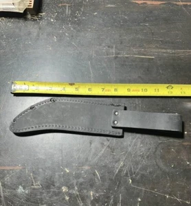 Vintage Messerscheide Markenlos mit Gürtelschlaufe passt ca. 8 1/2" Klinge - Bild 1 von 9