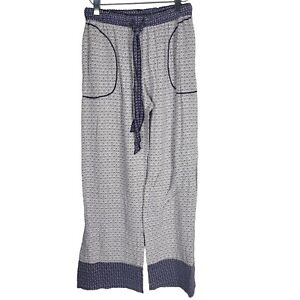 Layla Pajama Pants S Womens Pull On Purple White Pockets Straight Leg Sleepwear