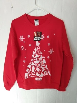 Новый с Ярлыками Star Wars Disney мужской S красный толстовка рождественская елка праздник зима новый - Изображение 1 из 4