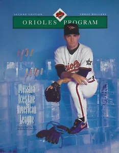 1993 Baltimore Orioles Program vs Detroit Tigers - Mike Mussina HOF Pitcher - Picture 1 of 3