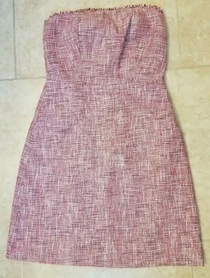 Vestido Banana Republic Mujer Talla 2 Sin Tirantes Tweed Corbata A-Line Rojo NUEVO Foto 1 de 4