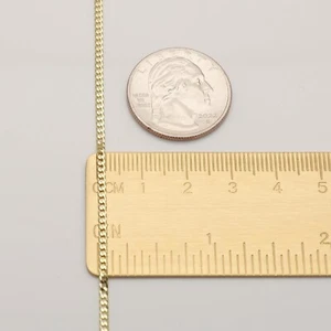 14K massives Gelbgold kubanische Halskette Kette 2 mm 16-24 Zoll - rund Panzerkette Damen Herren - Bild 1 von 5