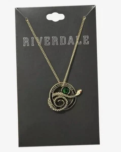 Riverdale Southside Serpents Gold Tone Pendant Necklace With Green & Red CZ Gem - Bild 1 von 3