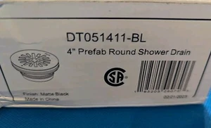 Delta DT051411-BL 4" vorgefertigte runde Duschablauf in mattschwarz - Bild 1 von 4