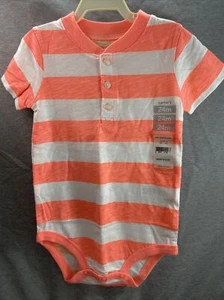 Carters Brand Baby Graphic Bodysuit Orange With Stripes Size 24 Months - Picture 1 of 4