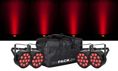 Chauvet DJ SlimPACK Q12 ILS (4) SlimPAR Q12 ILS RGBA Lights+DMX Cables+Carry Bag - Image 1 of 4