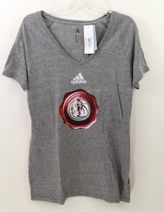 ADIDAS Women's Dallas Mavericks Heather Grey Tri-Blend V-Neck T-Shirt Size XL - Picture 1 of 1