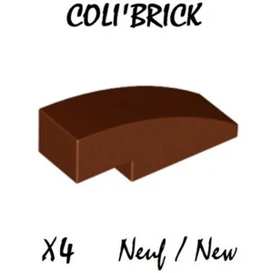 Lego 50950 - 4x Brique Courbe / Slope Curved 3x1 No studs - Reddish Brown - NEUF - Imagen 1 de 1
