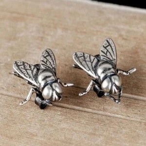 Handmade 925 Sterling Silver Fly Ear Stud Earrings Casual Chandelier Party - Picture 1 of 7