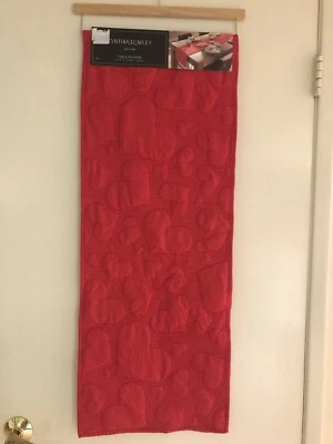 CYNTHIA  ROWLEY Table Runner RED HEARTS Quilted 14”x72” New - Image 1 of 4