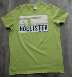 VINTAGE HOLLISTER SAN DIEGO SCREENPRINT GRAPHIC LIME T SHIRT MENS SIZE L - Picture 1 of 5