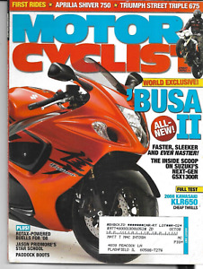 Motorcyclist Magazine August 2007- Suzuki GSX1300R Hayabusa, Yamaha FZ1