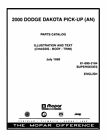 2000 Dodge Dakota Part Numbers Book List Guide Interchange Drawings