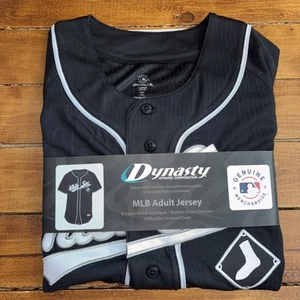 Maglia Chicago White Sox GRANDE Nera Collezione Cooperstown Dynasty NUOVA - Foto 1 di 4