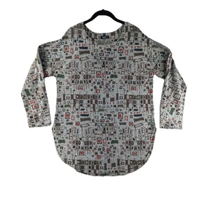 Top túnica Inoah para mujer talla grande artístico boho tejido mangas largas pulóver de colección EE. UU. - Imagen 1 de 6