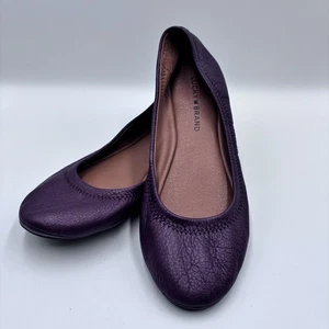 Lucky Brand Emmie Damen-Leder-Flats himbeere/pflaume Größe 8 M neu ohne Etikett - Bild 1 von 6