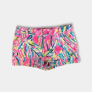 Lilly Pulitzer Girls Pink Palm Reader Shorts Size 7 - Picture 1 of 7
