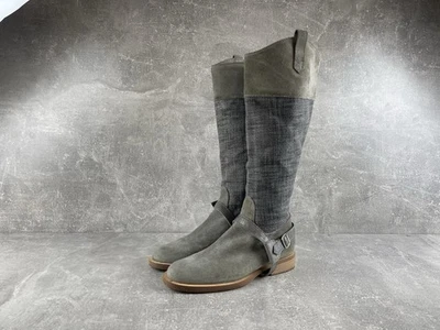 Botas de montar Brunello Cucinelli Tall Riding Archive gris verde gamuza talla 37 IT Foto 1 de 4