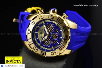 Invicta Men's Speedway SCUBA Dark Blue/Gold 50mm Chonograph Silicone Strap Watch - Image 1 of 4