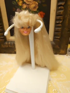 BARBIE HEAD SOLO 1991 TOTALMENTE CAPELLI BIONDI CRIMPATI PER RICAMBIO O BAMBOLA QUERCIA - Foto 1 di 16