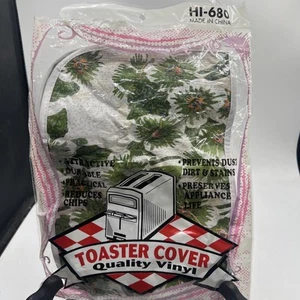 Toaster Cover Green Novelty Floral Vinyl Vintage - Picture 1 of 5