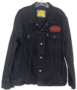 Levis x Star Wars Darth Vader Trucker Denim Jean Jacket Black Men's Size 2XL - Picture 1 of 8