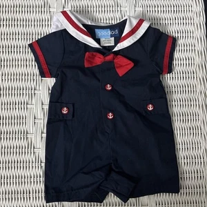 Goodlad  Infant Boy Nautical  Sailor Romper Sz 6 Months Anchor Buttons - Picture 1 of 10