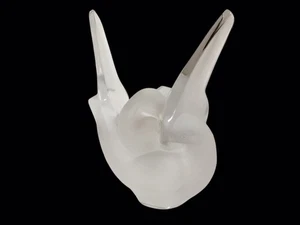 Lalique France Kristall Sylvie Love Birds Tauben Vase mit Blumenfrosch Einsatz - Bild 1 von 10