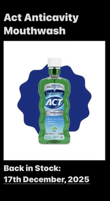 3 x ACT Collutorio al Fluoro Anticavità, Senza Alcool, Menta 18 fl oz (532 ml) - Immagine 1 di 4